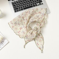 맙소샵 레트로 플로럴 쉬폰 헤드밴드 스카프 HR355