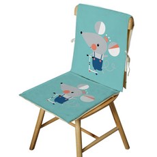 큐트 애니멀 의자 방석 + 등받이 커버 D33, 타입2, 1개