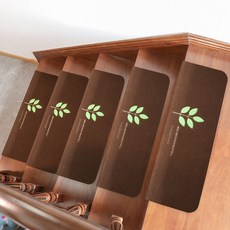 Sionnet 防滑夜光防滑樓梯墊, 葉子棕色, 5個