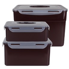 Nanu Dam 長方形密封泡菜保鮮桶 12L+3.2L+2L, 1套