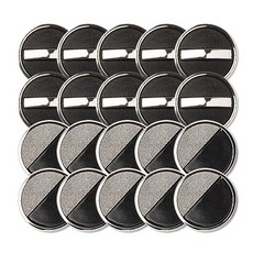 重點鈕扣 迴力鏢三重組合 23mm 10入 + 格紋半月組合 23mm 10入, 鎳, 1套