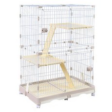 펫츠핸들러 토끼 친칠라 페럿 2단 럭셔리 케이지 대형 PH-F818, 아이보리, 1개