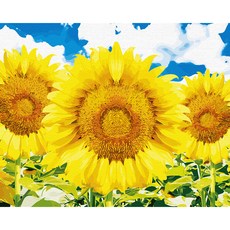 플레이어바웃 유화 피포페인팅 DIY 명화 그리기 40 x 50 cm 화사한 해바라기, 혼합색상, 1개