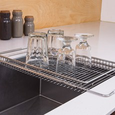 4BNK 不鏽鋼 304 伸縮水槽 P型瀝水架, 銀色, 1個, 1層