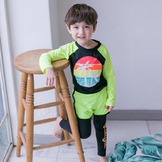 GOING KIDS 童款棕櫚樹印花防曬泳衣+短泳褲+緊身長泳褲組