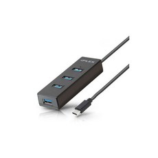 IPLEX USB C 타입 4포트 멀티허브, 블랙, 1개