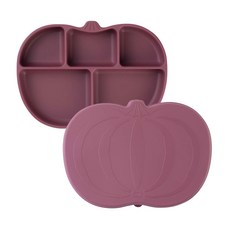 cucopama 孩童南瓜造型餐盤, 餐盤+蓋子, 酒紅色