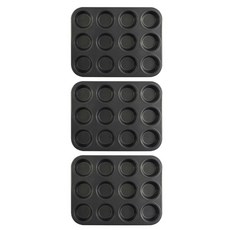 12格不沾圓形烤盤模具, 3入