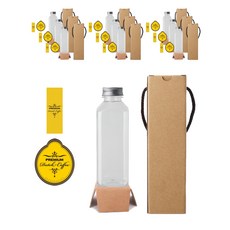 方形荷蘭PET容器500+鋁蓋+盒子+LB1M貼紙套組, 10組