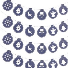 PARTYHAE 紙製裝飾掛旗 4入, 海軍藍