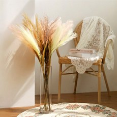 潘帕斯草原感性秋天繡球花枝, 02暖黃色芒草