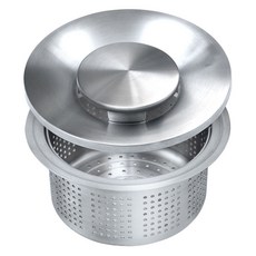 Stenfactory 全不鏽鋼304水槽排水孔過濾網+蓋子套組, 1組, 銀色