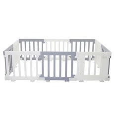 에듀플레이 우디 스퀘어 베이비룸 문 10p 세트, 화이트 + 그레이, 1세트