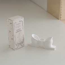 Daparang 浪漫粉彩蝴蝶結燭台 蠟燭架 DRH0066, 白色