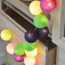 루비코코 led 감성 캠핑 조명 코튼볼 알전구 1.5m 10구 건전지타입, 파라다이스, 1개