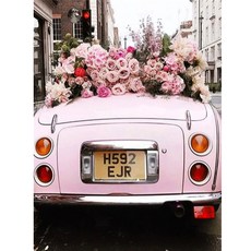 알로데 웨딩 플라워 핑크 차 벽 장식 보석십자수 DIY 키트 30 x 40 cm, NO 07, 1세트