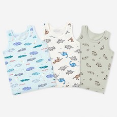 Uni FRIend 男童款恐龍汽車印花背心 3件組
