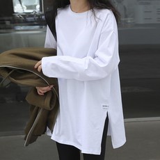 구디프 여성용 베이직 데일리 긴팔 티셔츠