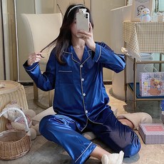 DM 심플 실키 임부 잠옷 상하의 세트