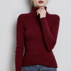 soleil 女款基本修身羅紋高領針織衫