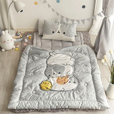 SHEZ HOME 棉質睡墊+被子+收納包, 灰色