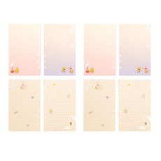 海綿寶寶 活頁6孔補充內頁 漸層方格 2p + 橫線筆記 2p 組, 16張, 1套