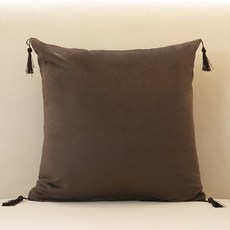 홈플로우 심플 벨벳 술 포근한 기본 쿠션 커버