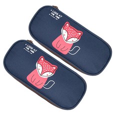 Lead home 動物農場大容量筆袋收納包, 狐狸(深藍色), 2個