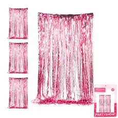 PARTYSHOW 派對彩帶窗簾, 4入, 波浪款(玫瑰金)
