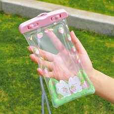 卡通角色手機防水殼, 1個, 粉紅兔子