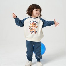 KIDSCOMO 男童藍色上下裝套組