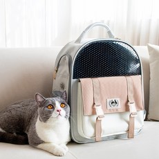 Pet Forever 狗狗貓咪馬卡龍外出後背包, 米色, 1個