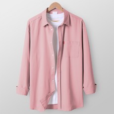 DANGOON 男士大尺碼防皺寬鬆長袖襯衫