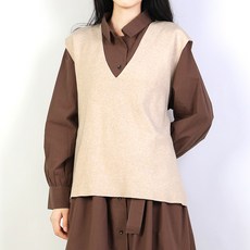 퀸이즈 여성용 에이미 사이드 슬릿 니트 베스트