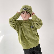 BerryCloset 兒童蠟筆軍隊針織衫 + 毛帽套組