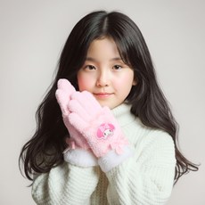 산리오 마이멜로디 벨벳 리본 날개사 장갑 OGHKG60102