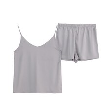 글램공감 여성용 냉감 다빈치 스판공단 슬립투피스 잠옷
