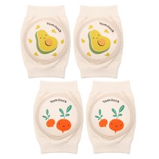 Yomilock 孩童造型印花護膝, 酪梨款+胡蘿蔔款, 2副
