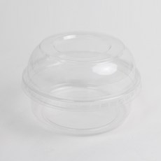 Inp SK 透明圓形熟食盒盒身 25入 + 圓頂蓋 25入 套組 11.7 x 10 x 4 cm 240ml, 1套