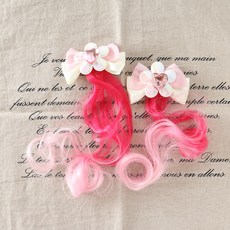 여아용 리본핑 투톤 브릿지 집게핀 2p