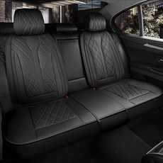 GMG 煥新汽車座套 後座三人座墊 + 椅背套 2件 + 頭枕套 2件 套組, 1set, 黑色