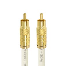 Soltop 韓國製 數位 75歐姆 同軸 鍍金 RCA 壓接 防水 TV 同軸電纜 白色, SOLTOP-680