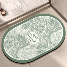 코다치프 플라워 규조 머드 화장실 문 앞 미끄럼 방지 욕실 흡수 발매트 30 x 40 cm, 라이브 드림, 1개