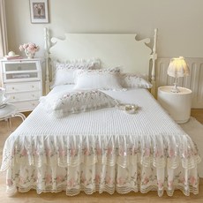 러빙랩 세르니 이중프릴 레이스 누빔 침대커버
