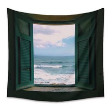 窗戶雲朵奇幻壁飾掛毯, 03