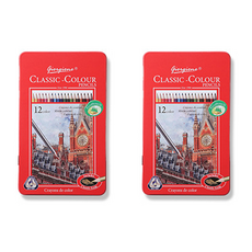 giorgione 經典三角握把油性色鉛筆 2組, 12色, 1套