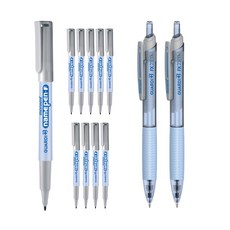 monAmi Gadiplus 奇異筆 F 10支 + Gadiplus FX ZETA 0.7mm 2支 組, 1套, 黑色