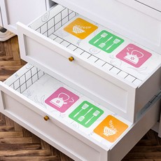 Market A多功能防潮抽屜瓷磚貼紙 網格餐具, 3個