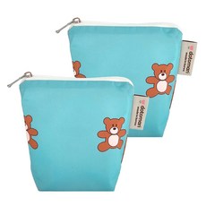 도토마리 양면방수 미니파우치 2p, 민트베어