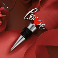 미소로운 발렌타인데이 LOVE 와인마개, 실버레드, 1개